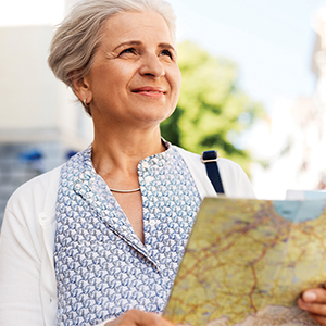 Woman holding map